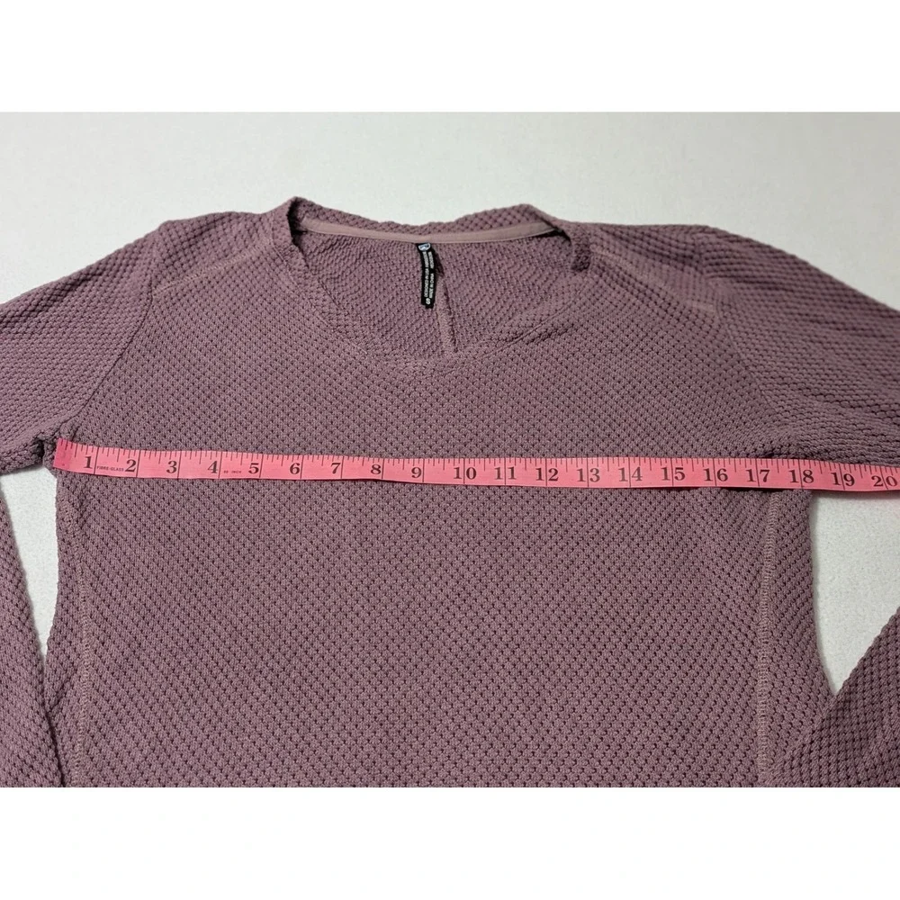 Kuhl Womens Waffle Knit Sweater Size Small Lyrik Purple V Neck Gorpcore Hiking